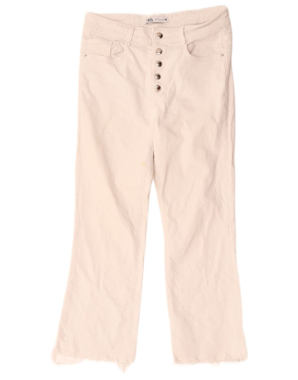 Zara Jeans da donna a gamba larga piccoli W28 L27 Cotone bianco