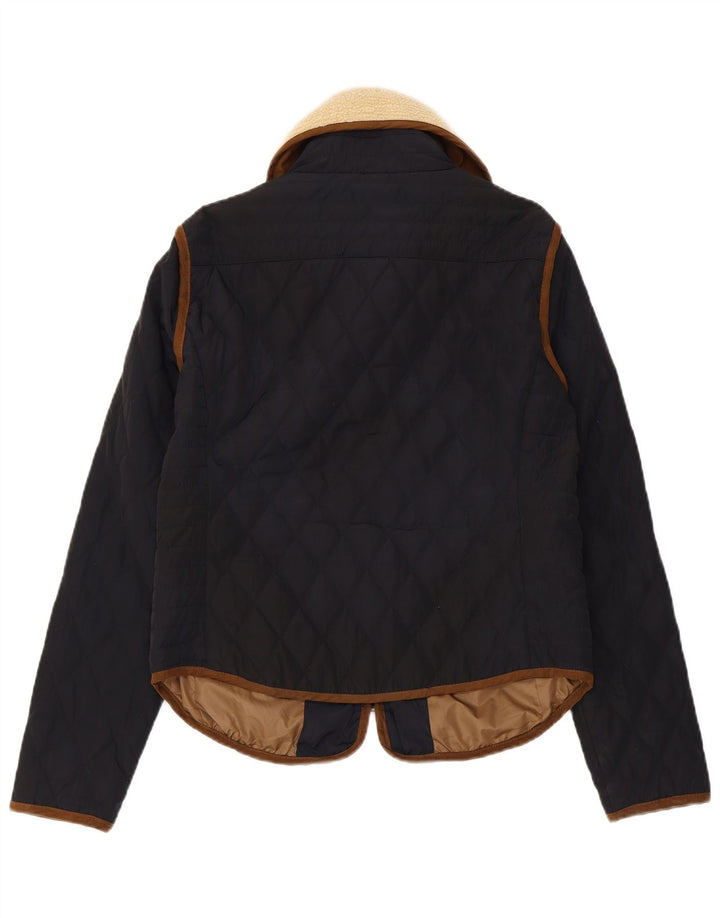 Giacca trapuntata da donna Zara UK 14 grande poliestere blu navy