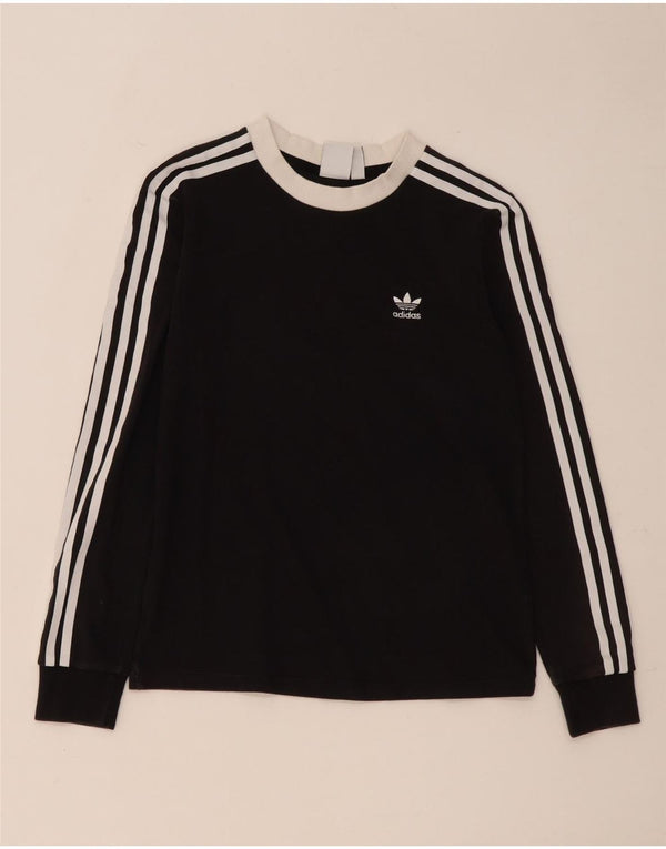 Top Adidas da donna a manica lunga UK 8 Small in cotone nero