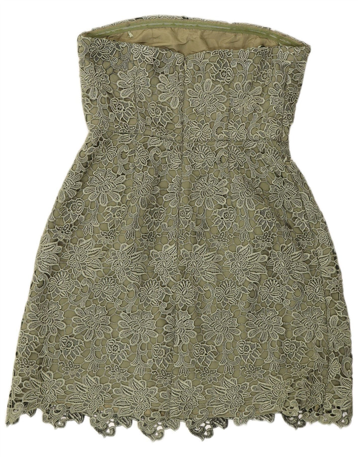 Abito senza spalline da donna Reiss UK 12 Poliestere floreale verde medio
