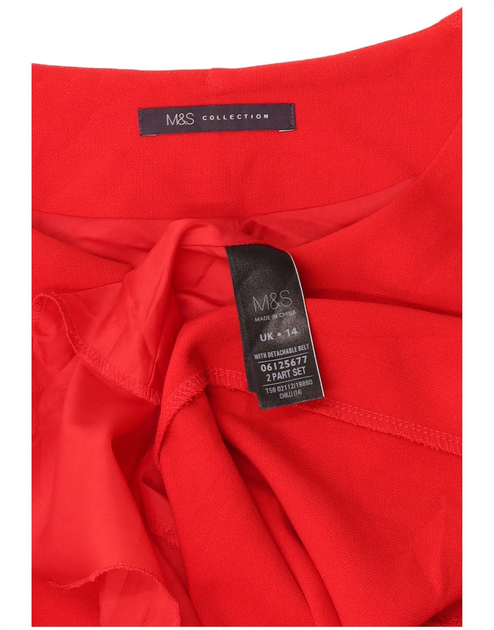 Abito tubino da donna Marks & Spencer UK 14 grande poliestere rosso