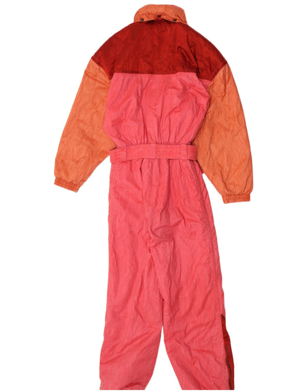 Tuta da sci con cappuccio vestibilità ampia da donna Luhta UK 10 Small Pink Colourblock