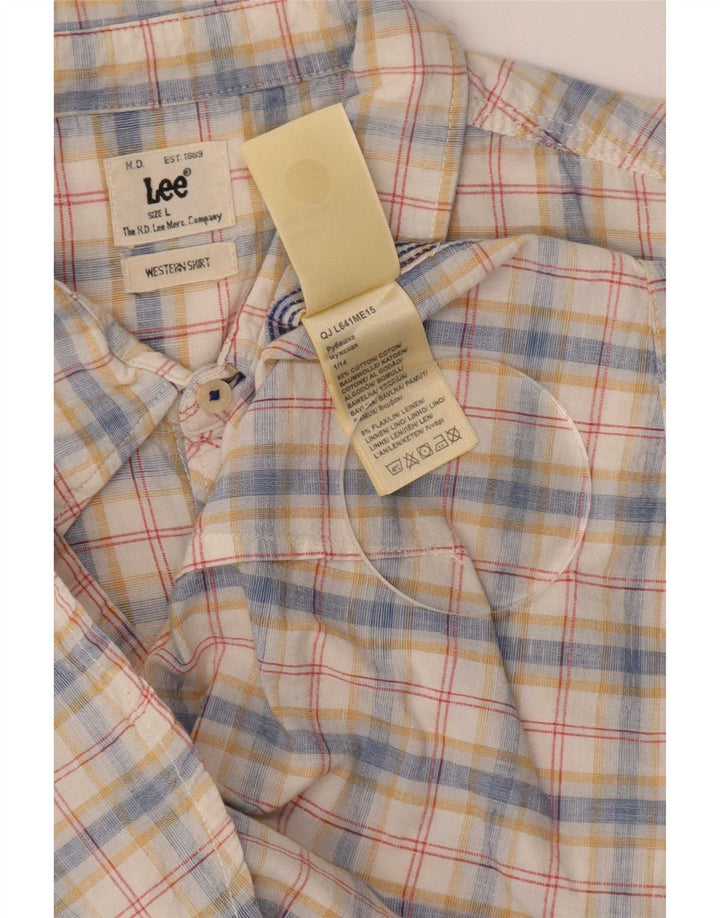 Camicia a maniche corte da uomo Lee in cotone a quadri multicolore grande
