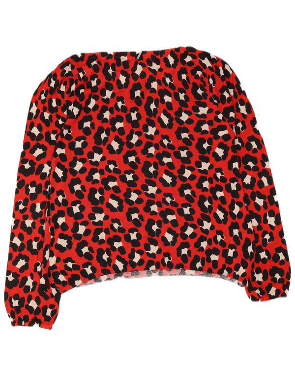 Camicetta a maniche lunghe da donna Liu Jo Top UK 12 Seta con stampa animalier rossa media
