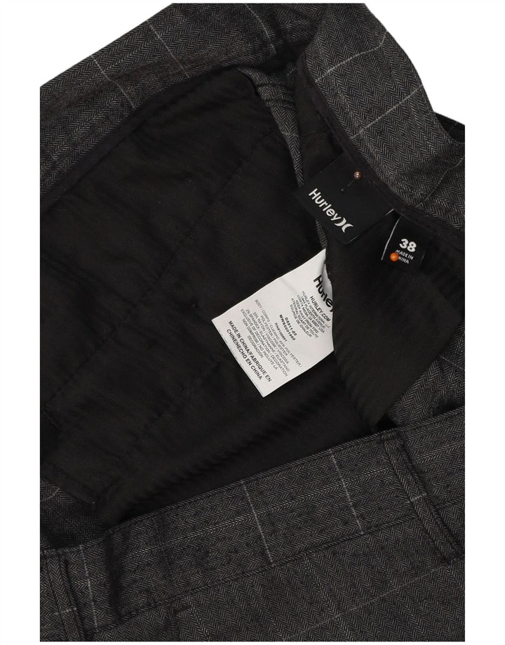 Pantaloncini chino da uomo HURLEY W38 XL poliestere a quadri grigi