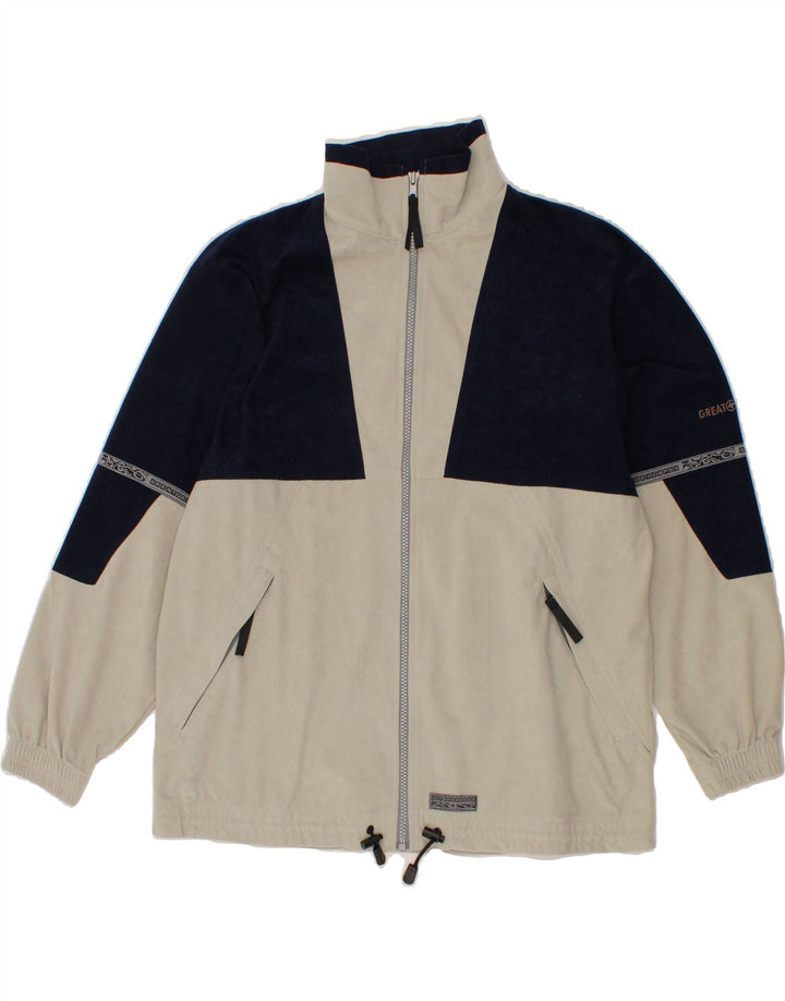 GREAT ESCAPES Mens Tracksuit Top Jacket EU 46 XL Navy Blue Colourblock Vintage Great Escapes and Second-Hand Great Escapes from Messina Hembry 