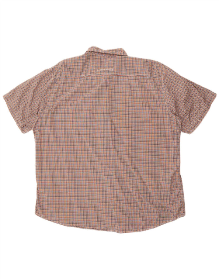 Camicia da uomo a maniche corte Regular Fit Camel Active 2XL a quadri multicolore