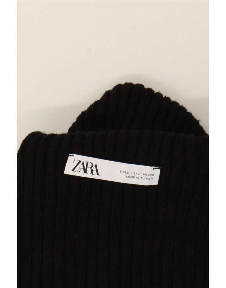 Maglione corto da donna Zara oversize con collo alto, taglia UK 10, piccolo, nero