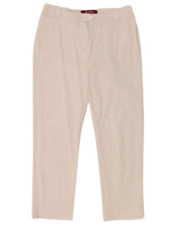 Pantaloni corti da donna Max Mara UK 10 piccoli W28 L23 cotone bianco