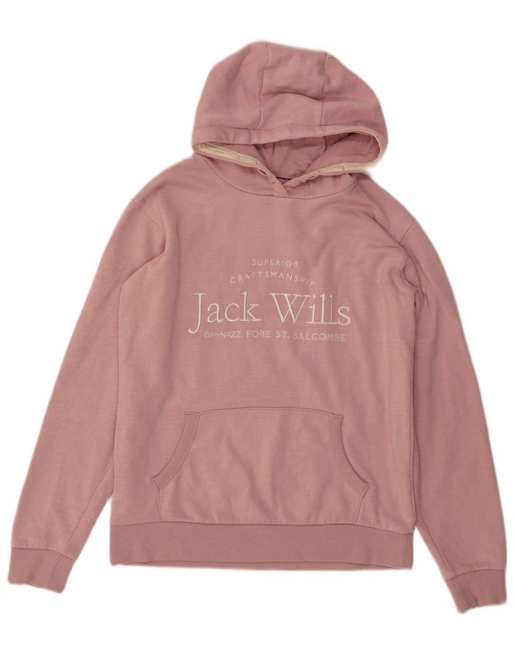 JACK WILLS Felpa con cappuccio per ragazze 14-15 anni in cotone rosa