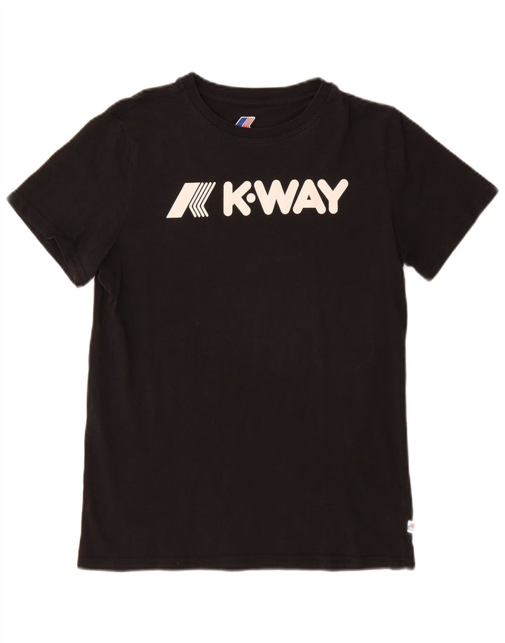 T-shirt grafica da uomo K-Way Top piccola nera