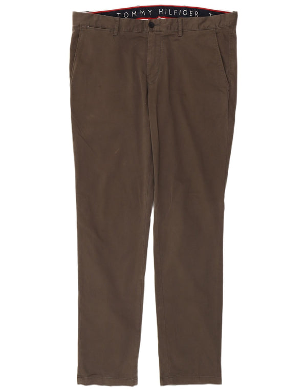 Pantaloni chino slim da uomo Tommy Hilfiger W38 L34 cotone kaki