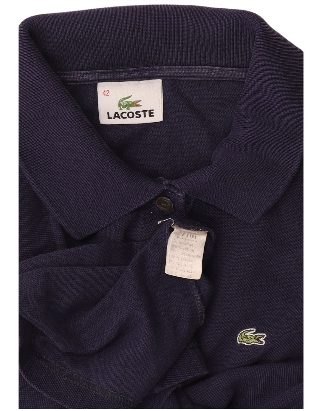 Polo da donna Lacoste taglia 42 grande in cotone blu navy