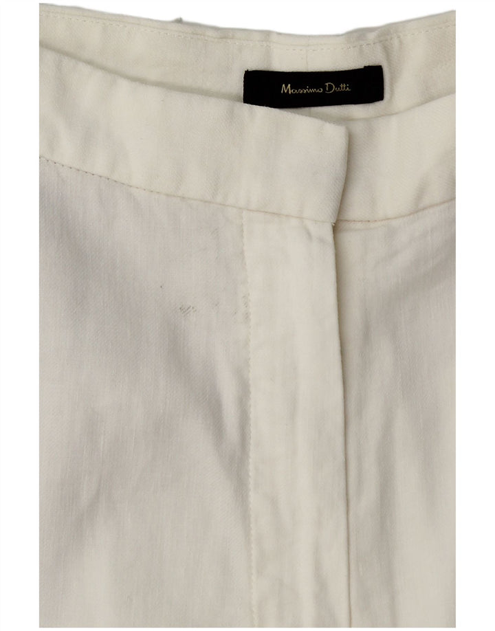 MASSIMO DUTTI Pantaloni chino affusolati da donna EU 40 Medio W30 L27 Bianco