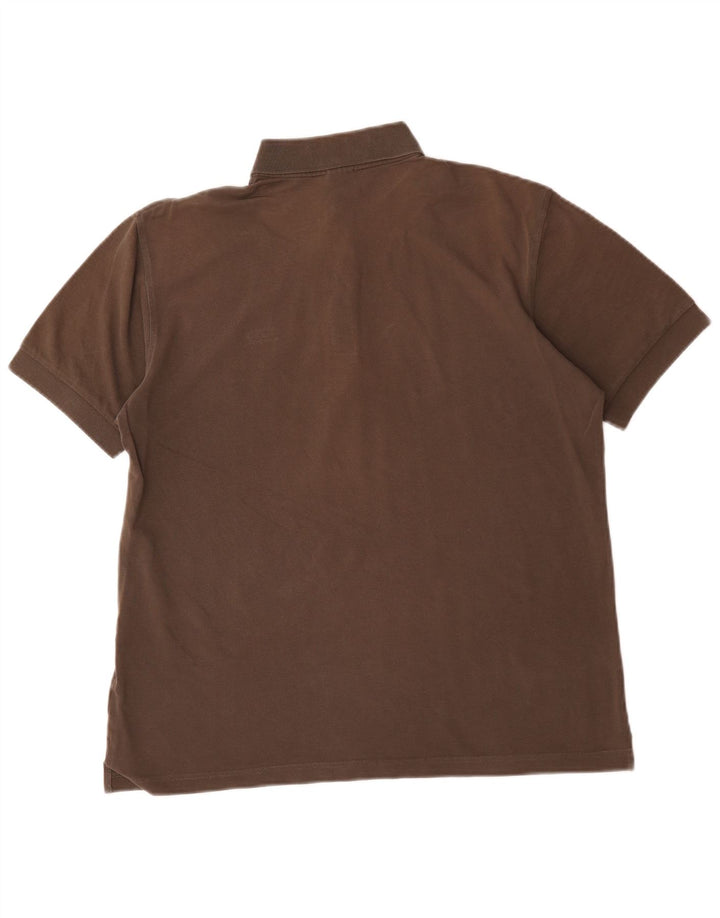 Polo da uomo Hugo Boss in cotone marrone medio