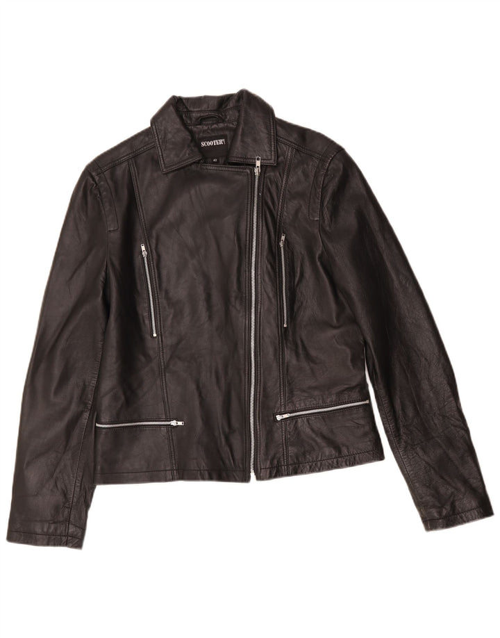 Giacca Biker in Pelle da Donna Scooter IT 42 Media Nera