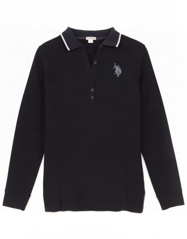 Polo Assn. degli Stati Uniti Polo da donna a maniche lunghe UK 10 Small Blu Navy