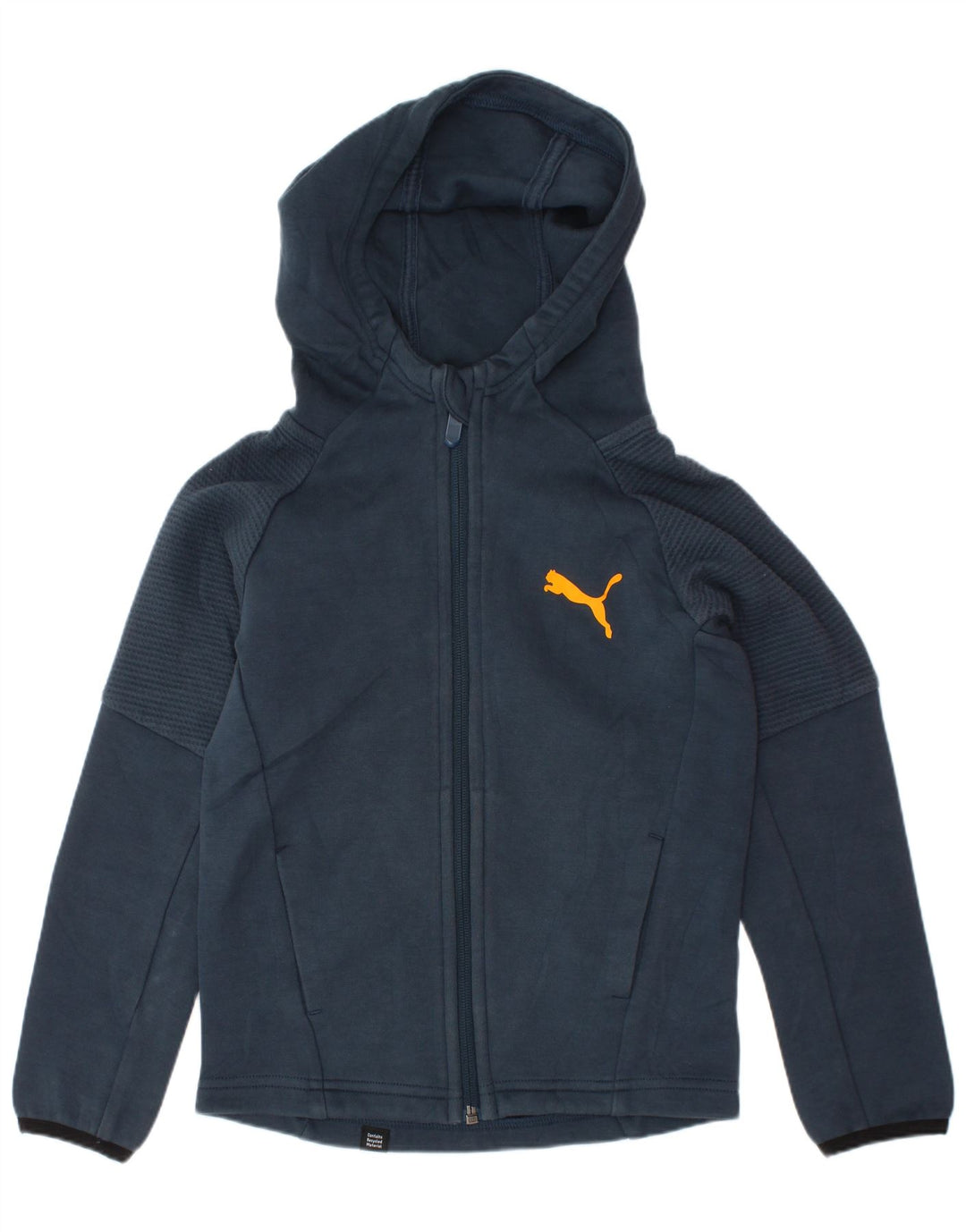 Felpa con cappuccio e zip PUMA per ragazzi 5-6 anni in cotone blu navy