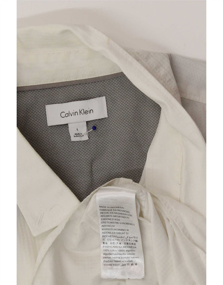 Camicia a maniche corte da uomo Calvin Klein grande in cotone bianco