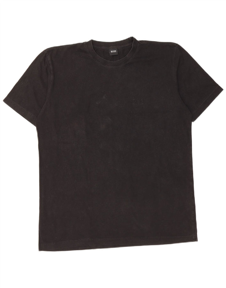 T-shirt da uomo Hugo Boss Top grande in cotone nero
