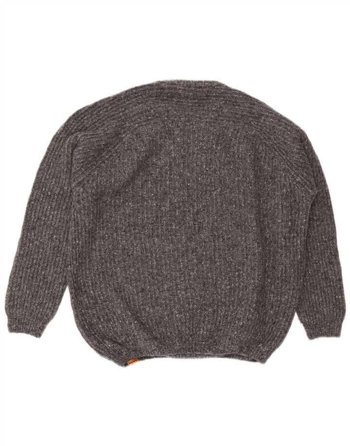 Maglione maglione girocollo da uomo Timberland grande lana screziata grigia