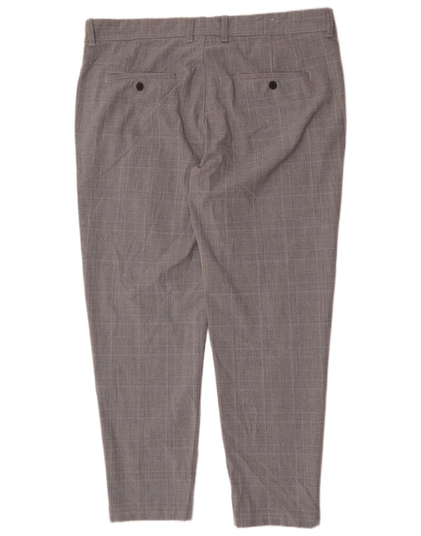 Pantaloni chino slim da uomo Zara EU 48 XL W38 L28 quadri grigi