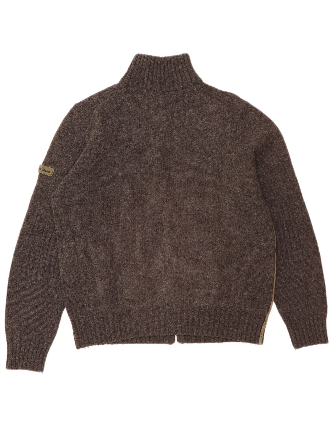Maglione cardigan da donna Calvin Klein UK 16 grande lana grigia