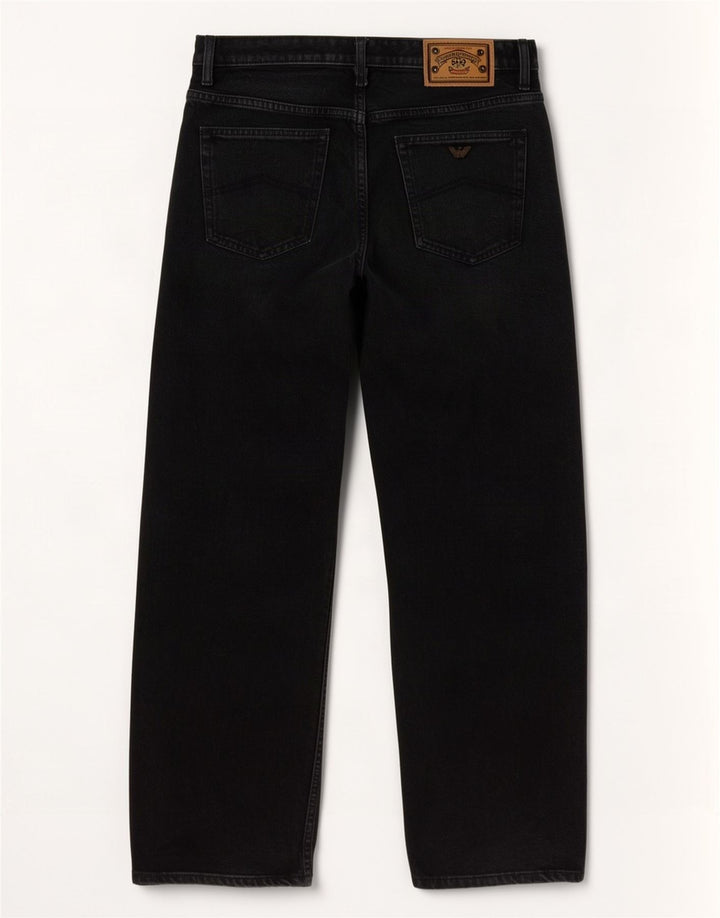 Jeans dritti da uomo Armani W38 L30 in cotone blu navy