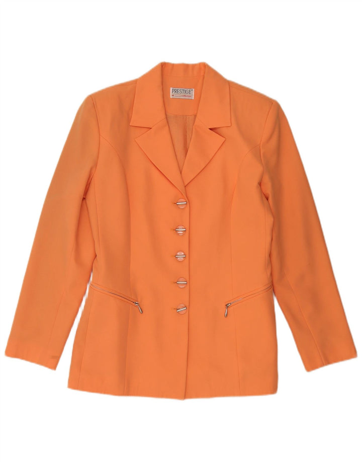 Giacca blazer a 5 bottoni da donna Prestige UK 12 arancione medio