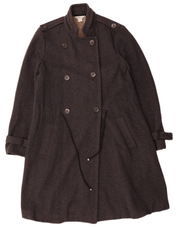 Cappotto doppiopetto militare da donna Marella UK 10 piccolo in lana grigia