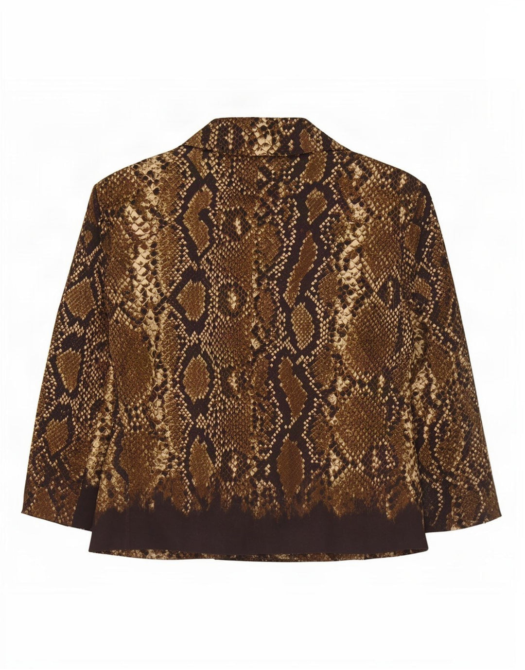 Giacca blazer da donna con maniche a 3/4 Michael Kors US 12 grande stampa animalier marrone