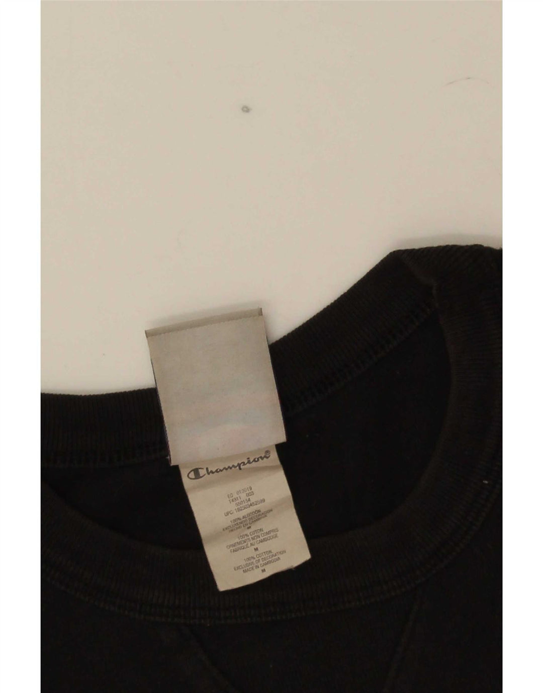 T-shirt grafica da uomo Champion Top in cotone nero medio