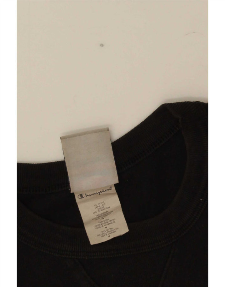 T-shirt grafica da uomo Champion Top in cotone nero medio