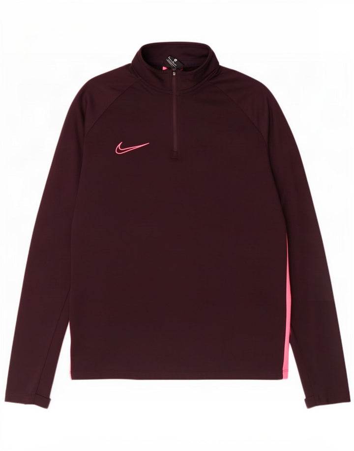 Nike - Maglia da tuta pullover con zip e collo da uomo, UK 14, medio marrone poliestere