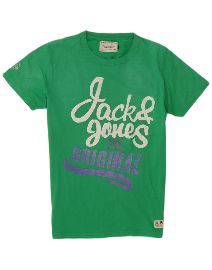 T-shirt grafica da uomo Jack & Jones Top in cotone verde medio
