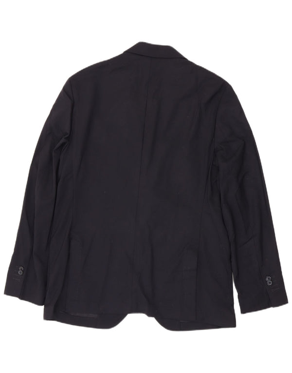 Giacca blazer da uomo a 2 bottoni Massimo Dutti EU 52 Large in lana blu navy
