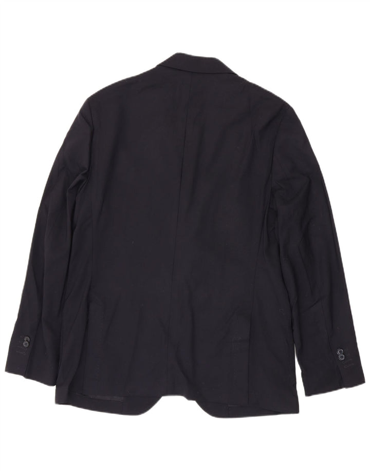 Giacca blazer da uomo a 2 bottoni Massimo Dutti EU 52 Large in lana blu navy