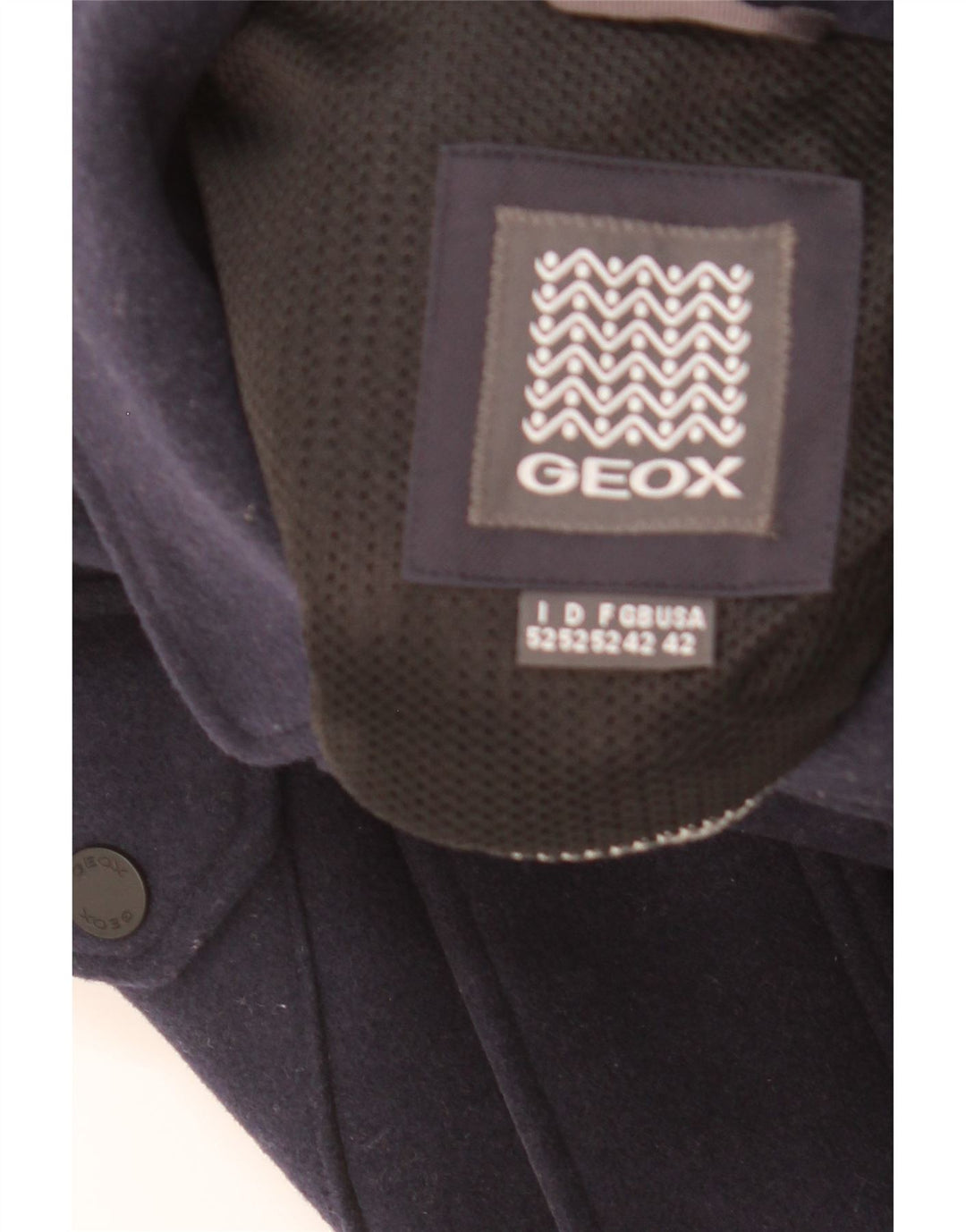 GEOX Giacca da uomo Respira Utility UK 42 XL Lana blu navy