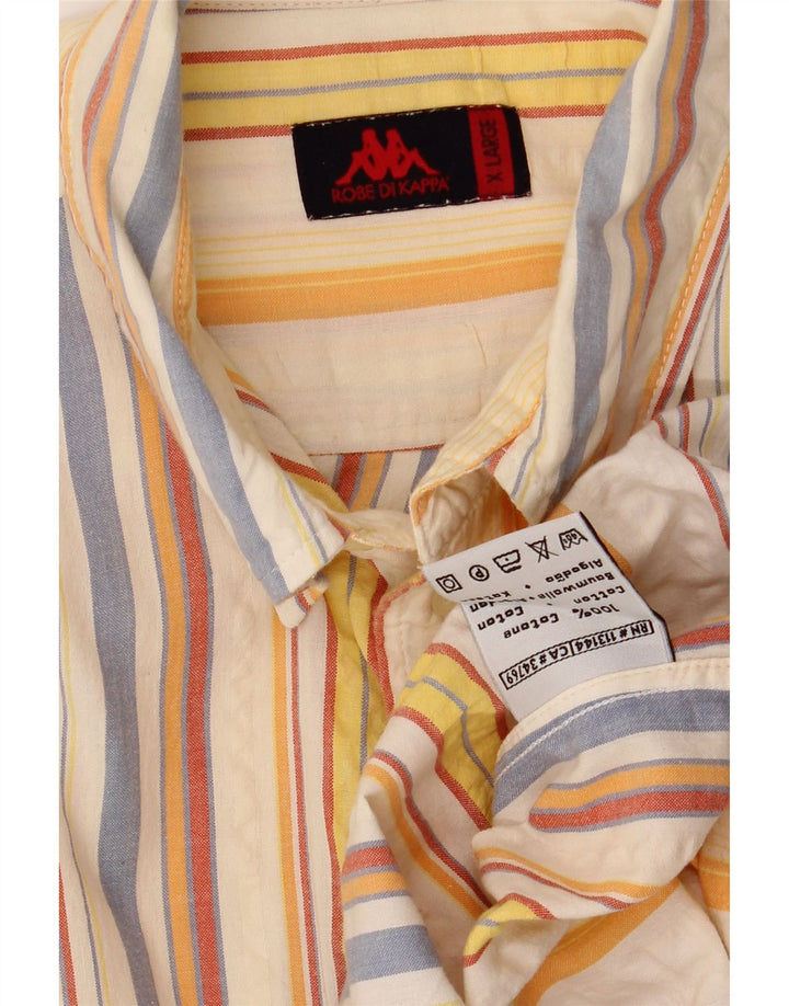 Camicia KAPPA da uomo a maniche corte XL in cotone a righe multicolore
