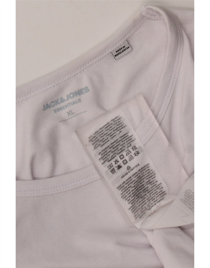 Jack & Jones Top da uomo a maniche lunghe XL in cotone bianco