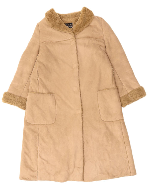 Cappotto Sherpa da donna ARMANI UK 16 Large Beige