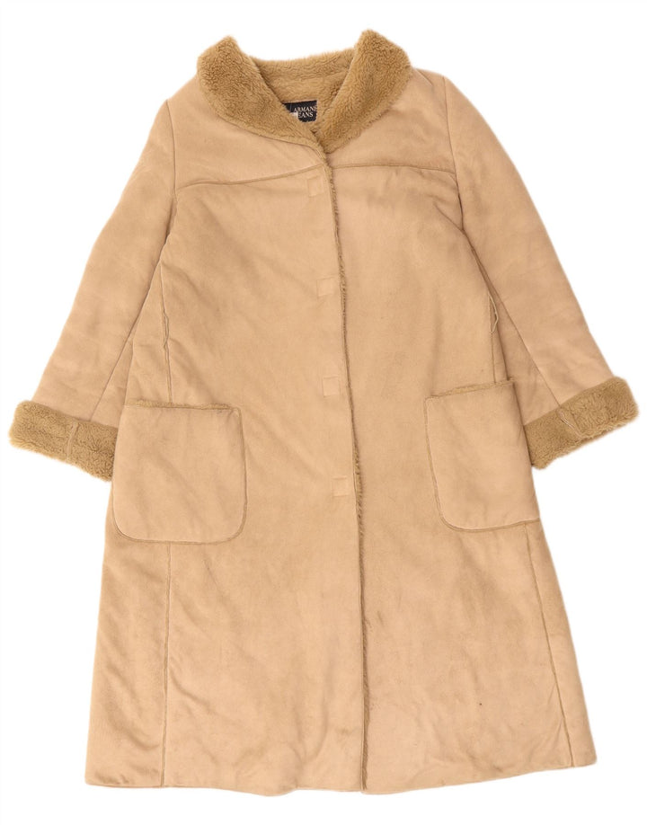 Cappotto Sherpa da donna ARMANI UK 16 Large Beige