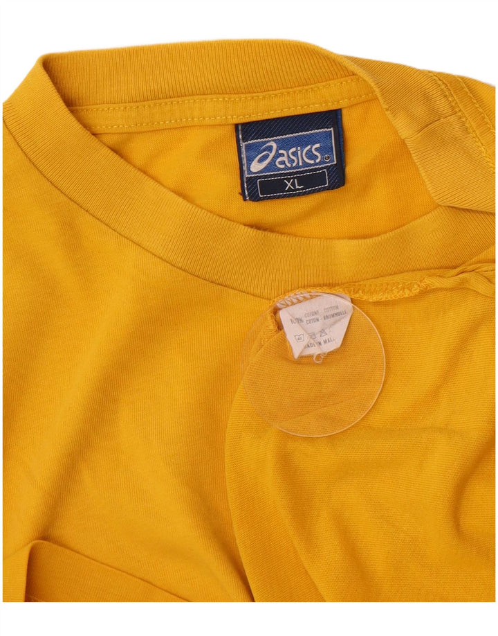 T-shirt da uomo Asics Top XL in cotone giallo