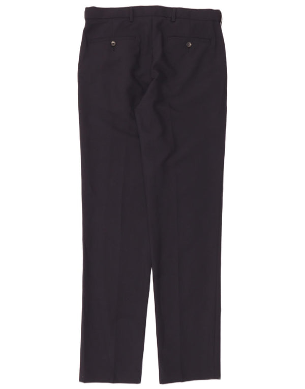 Pantaloni chino vestibilità regolare da uomo Marks & Spencer W32 L35 poliestere blu navy