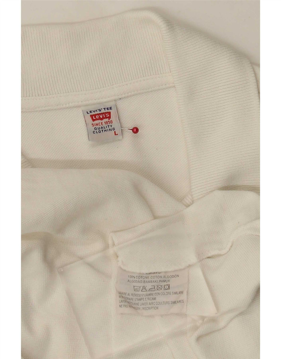 Polo Levi's da uomo grande in cotone bianco