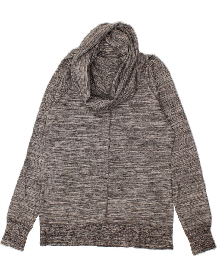 L.L.BEAN Womens Roll Neck Sweatshirt Jumper UK 10 Small Grey Flecked Vintage L.L.Bean and Second-Hand L.L.Bean from Messina Hembry 