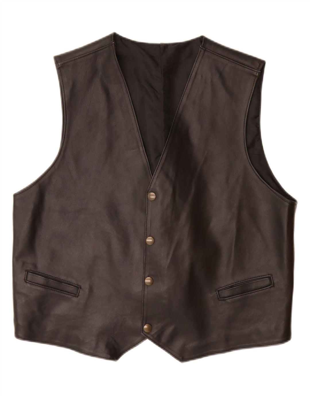 Gilet in pelle da uomo VINTAGE in pelle nera media