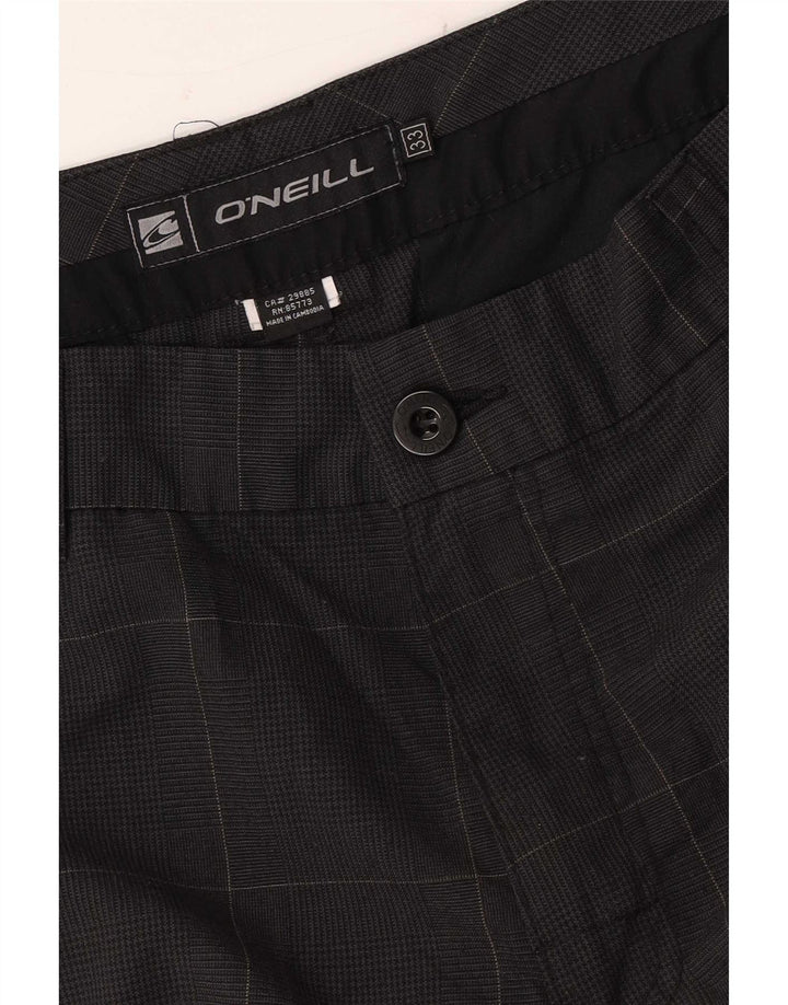 Pantaloncini chino da uomo O'Neill W33 poliestere a quadri grigio medio