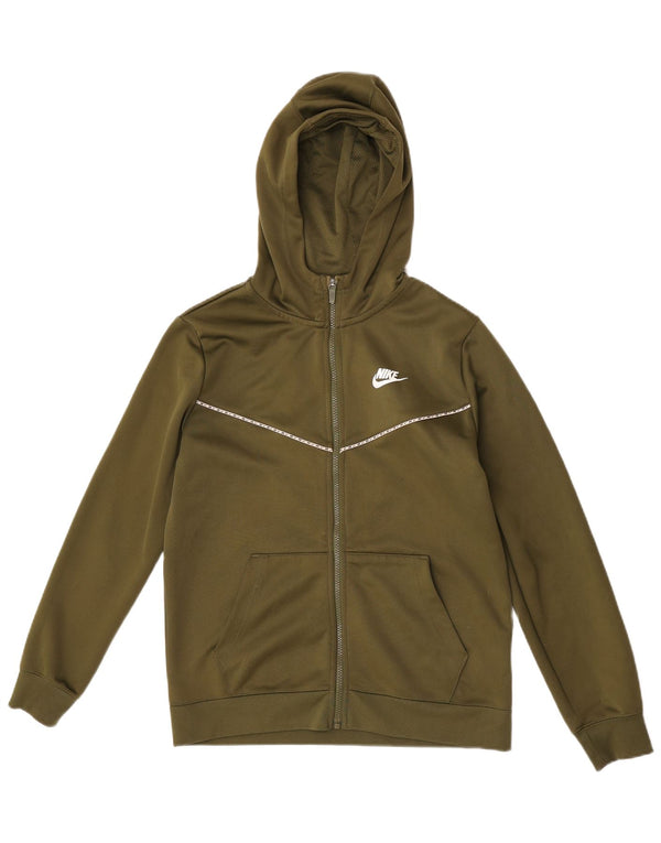 Felpa con cappuccio e zip Nike da bambino 13-14 anni XL poliestere kaki