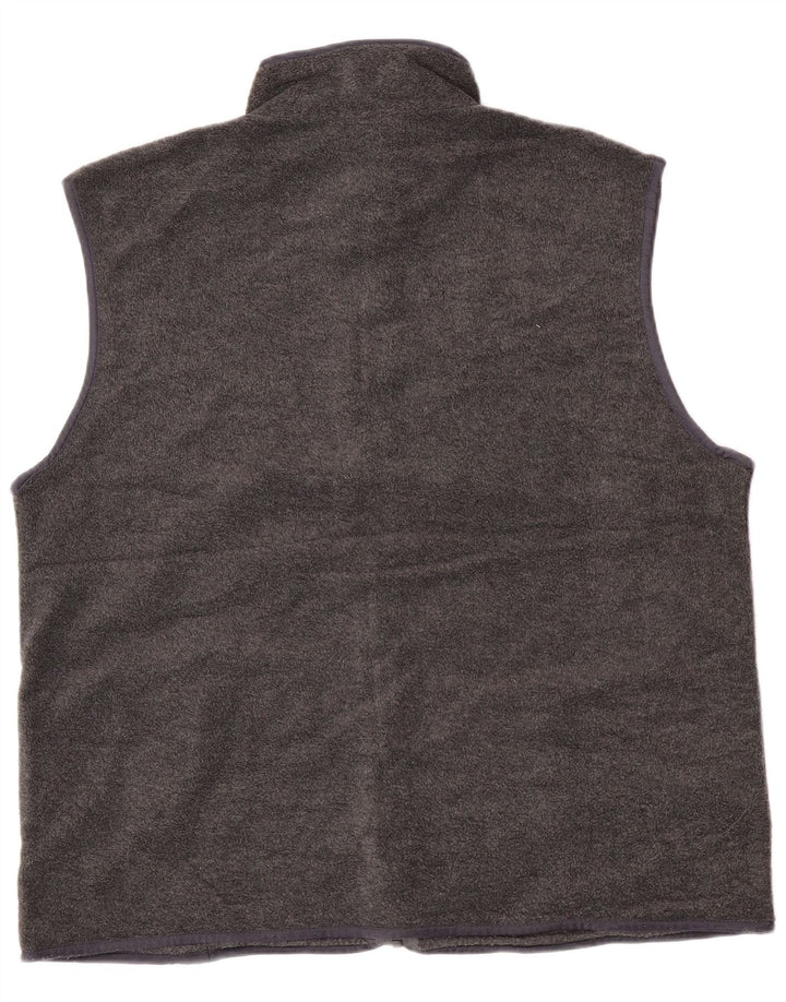 Gilet in pile da uomo vintage UK 42 XL poliestere grigio